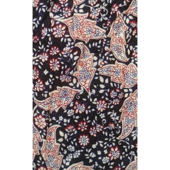 Navy Blue Ivory & Red Floral Paisley Skater Dress with Pockets Modcloth Ixia NEW - Picture 6 of 9